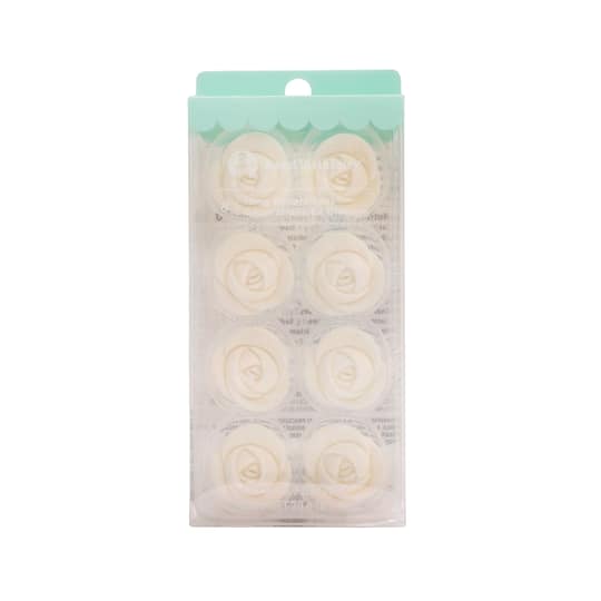 Sweet Tooth Fairy&#xAE; White Rose Icing Decorations, 8ct.